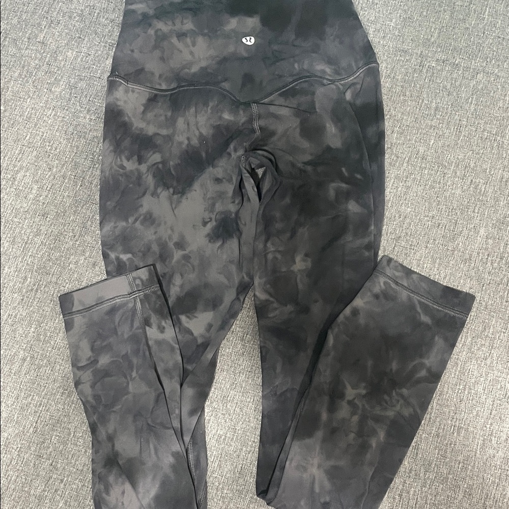 Lululemon Athletica Charcoal Tie-Dye Leggings